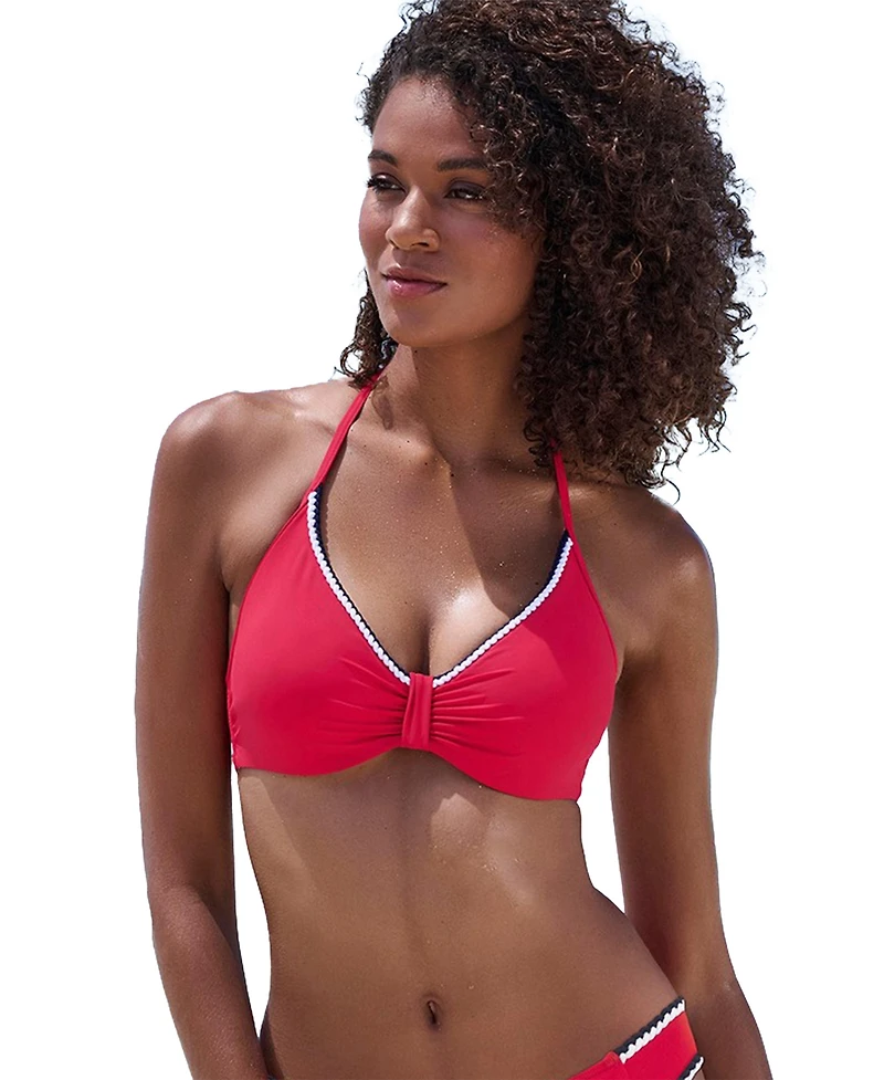 Lascana Women's Contrast Trim Underwire Bikini Swimsuit Top Bra Sizing