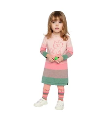 Deux par Toddler Girl (2T - 5T) Knitted Stripe Dress Very Pale