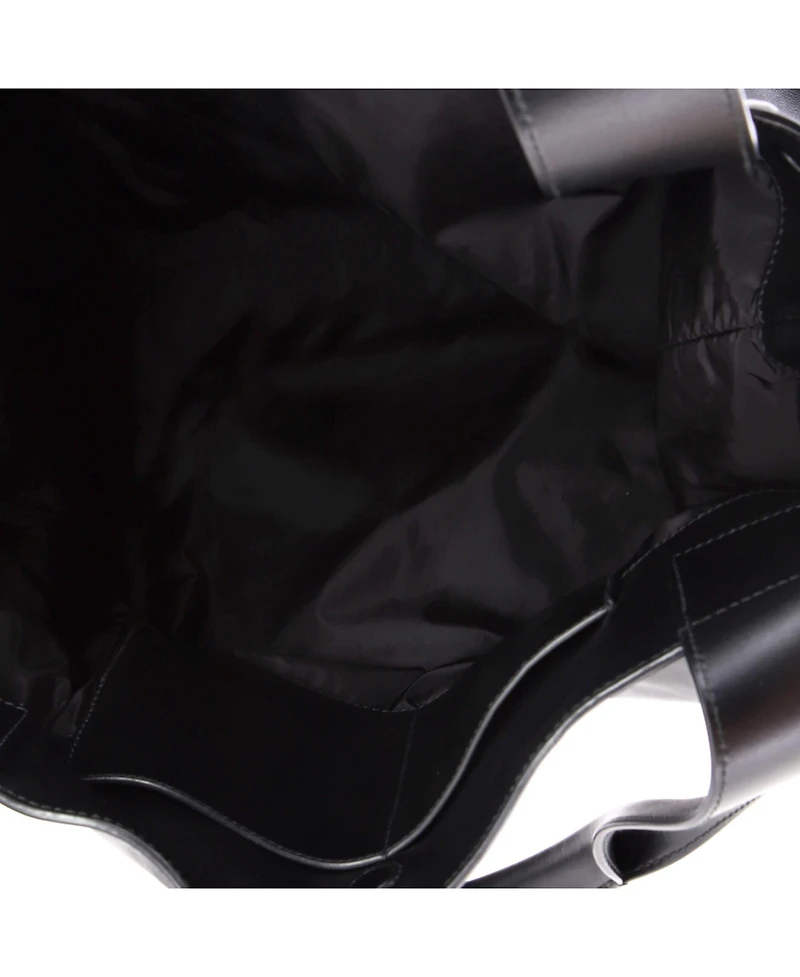 Pre-Owned Miu Miu Large Logo Embossed Tote Leather