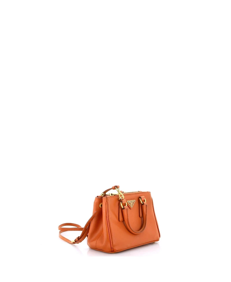 Pre-Owned Prada Mini Double Zip Lux Tote Saffiano Leather