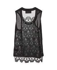 Pre-Owned Missoni Women's Philipp Plein Sheer Skull Lace Tank Top