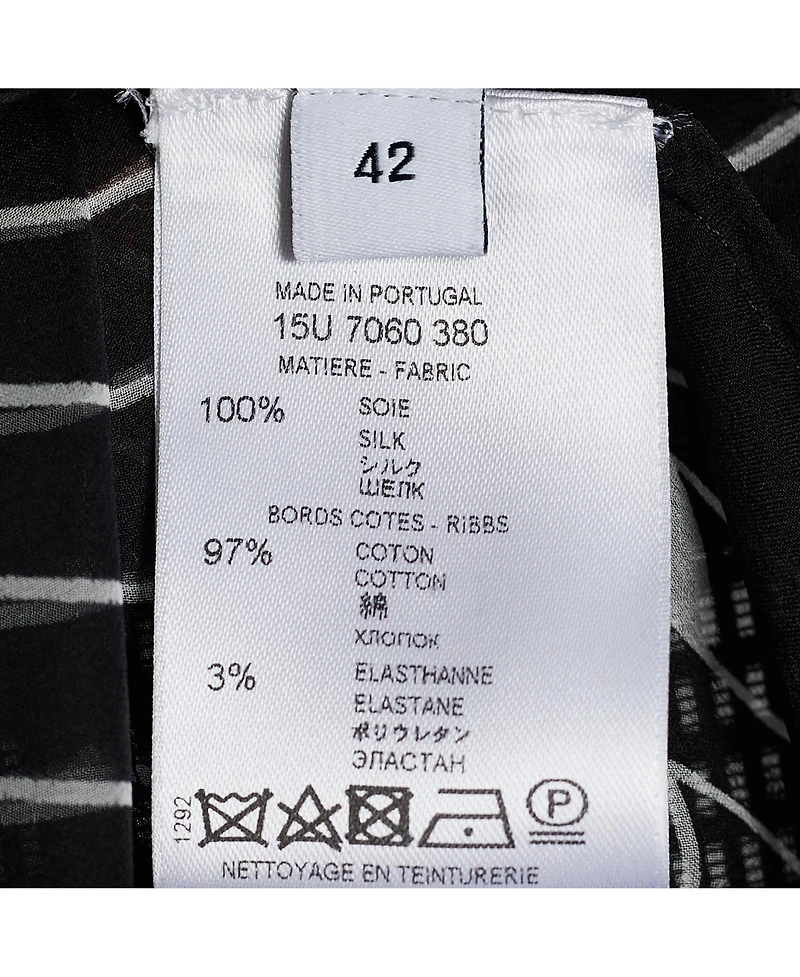 Pre-Owned Givenchy Women's Sheer Silk Geometric Print T-Shirt Blouse
