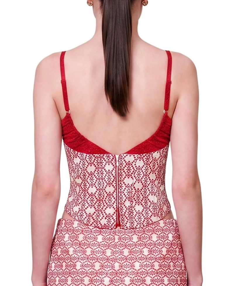 Pcfg Women's The Broderie Anglaise Edit Embroidered Bodice Corset Top