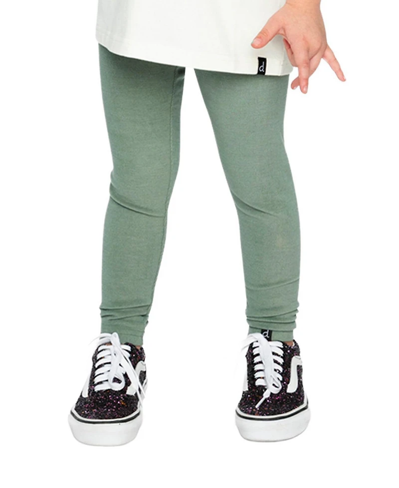 Deux par Big Girls Rib Leggings Green Printed