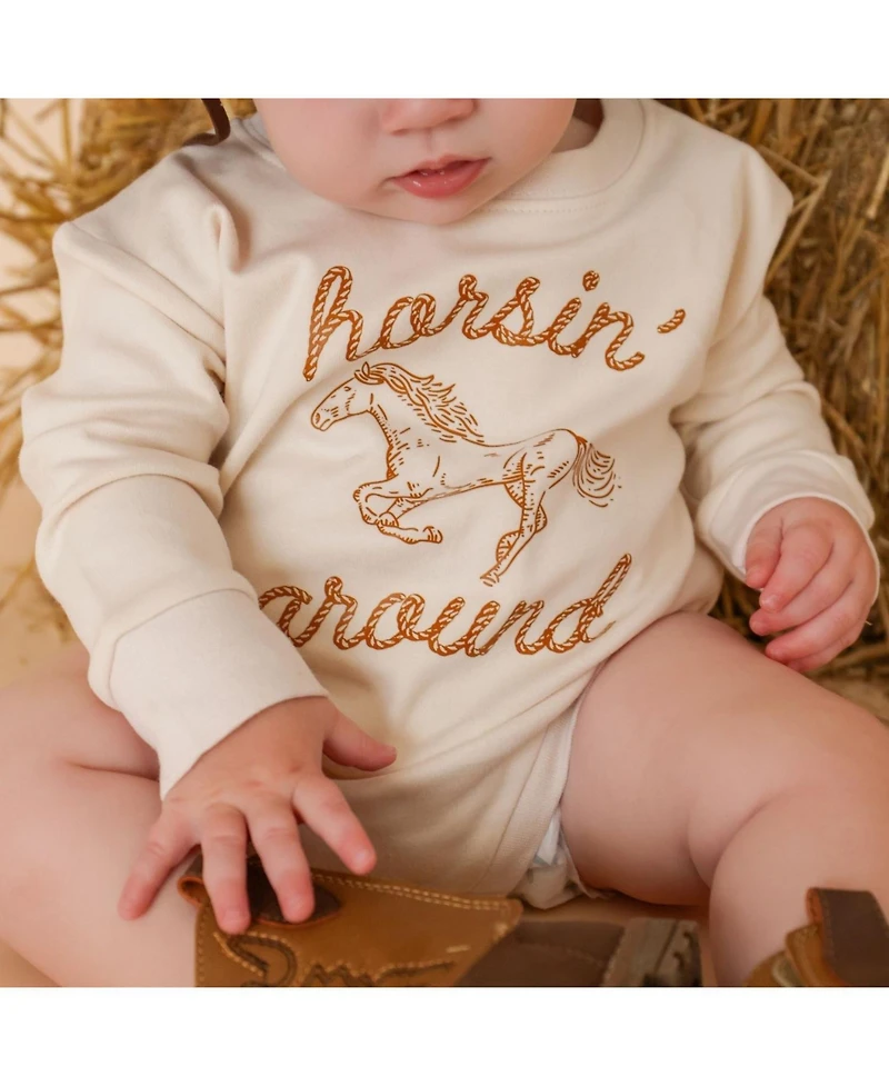 Sweet Wink Baby Boys (0M-18M) Horsin Around Western Long Sleeve Romper