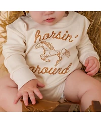 Sweet Wink Baby Boys (0M-18M) Horsin Around Western Long Sleeve Romper