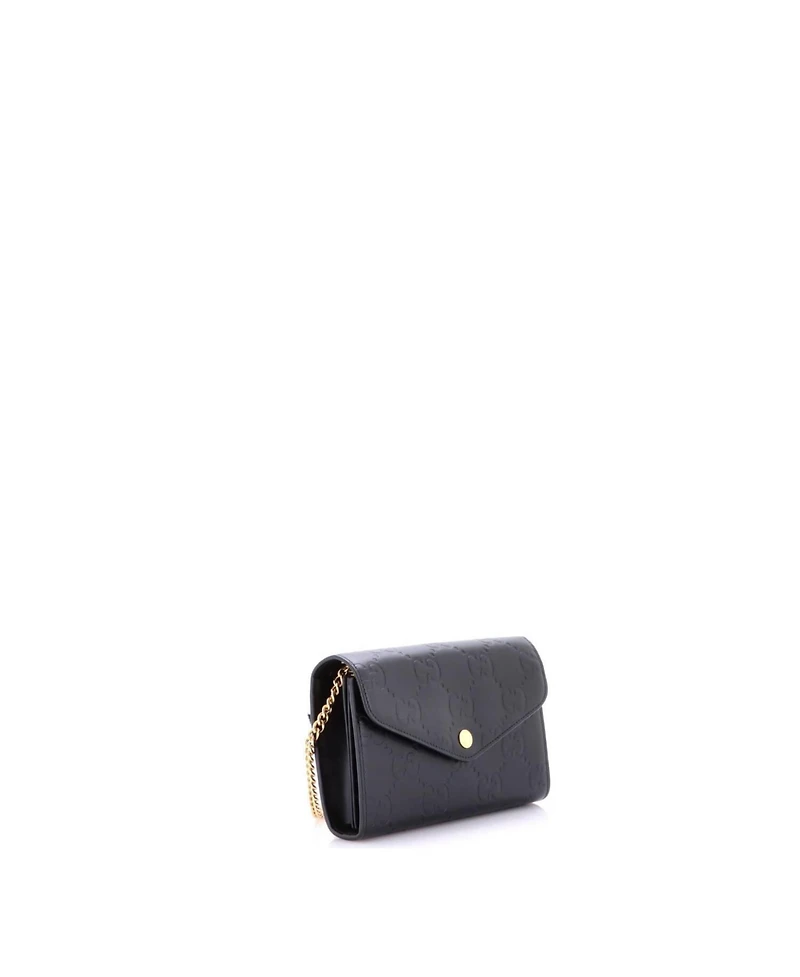 Pre-Owned Gucci Envelope Wallet on Chain Guccissima Leather