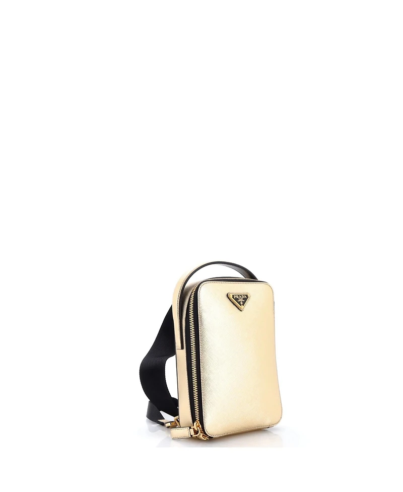 Pre-Owned Prada Brique Top Handle Sling Bag Saffiano Leather