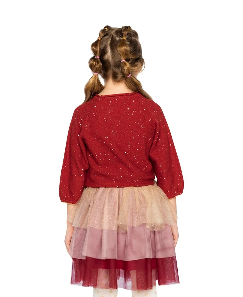 Deux par Toddler Girls 2T-5T 3/4 Sleeve Knitted Sweater