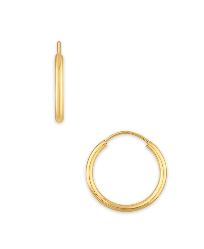 Macy's Polished Continuous Hoop Earrings in 10k Yellow Gold