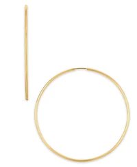 Macy's Polished Continuous Hoop Earrings in 10k Yellow Gold