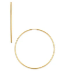 Macys Polished Continuous 60mm Hoop Earrings In 10k Yellow Gold