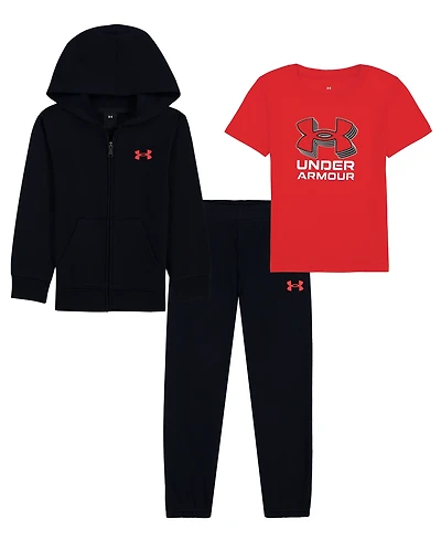 Under Armour Boys' 2T-7 Hoodie, T-shirt and Joggers, 3-Piece Set