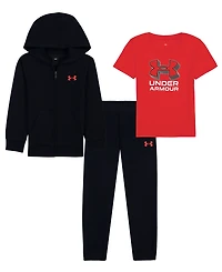 Under Armour Boys' 2T-7 Hoodie, T-shirt and Joggers, 3-Piece Set