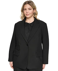 Karl Lagerfeld Paris Plus One-Button Notch Lapel Blazer