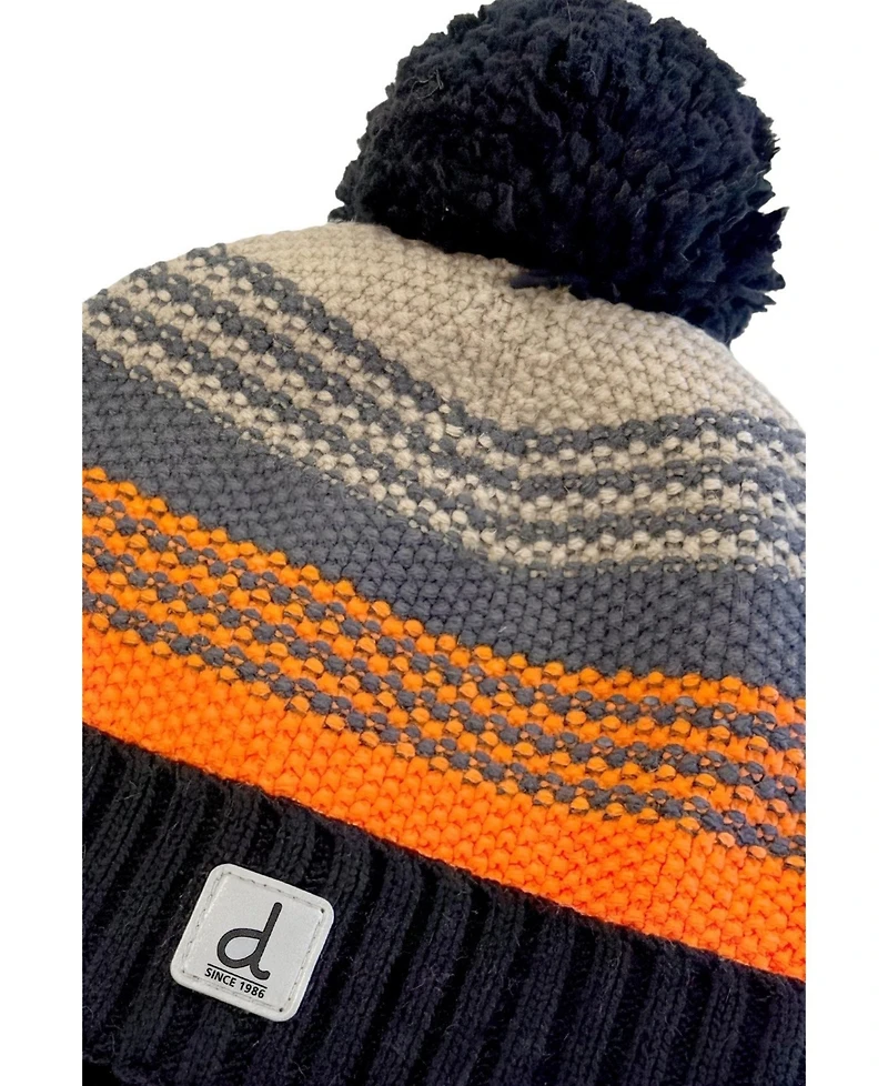 Deux par Deux Little and Big Boy 5-14 Winter Knit Hat with Pompom