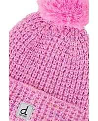 Deux par Deux Kids & Baby Toddler Girl 2-4 Winter Knit Hat with Pompom