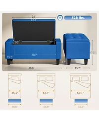 Homcom Storage Ottoman with Tufted Armrests