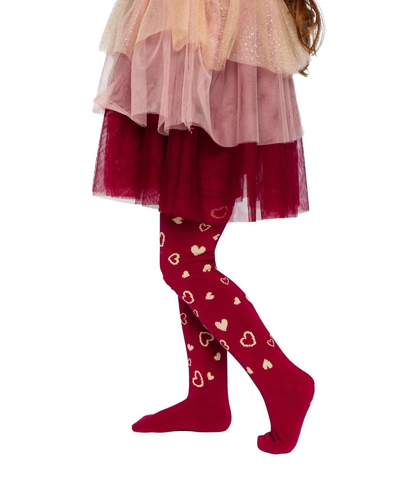 Deux par Deux Toddler Girl's (3-4) Knit Heart Tights