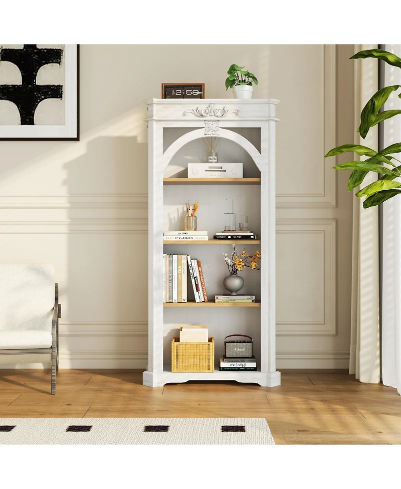 Flynama 65-Inch 4-Tier Tall Bookcase for Living Room Office