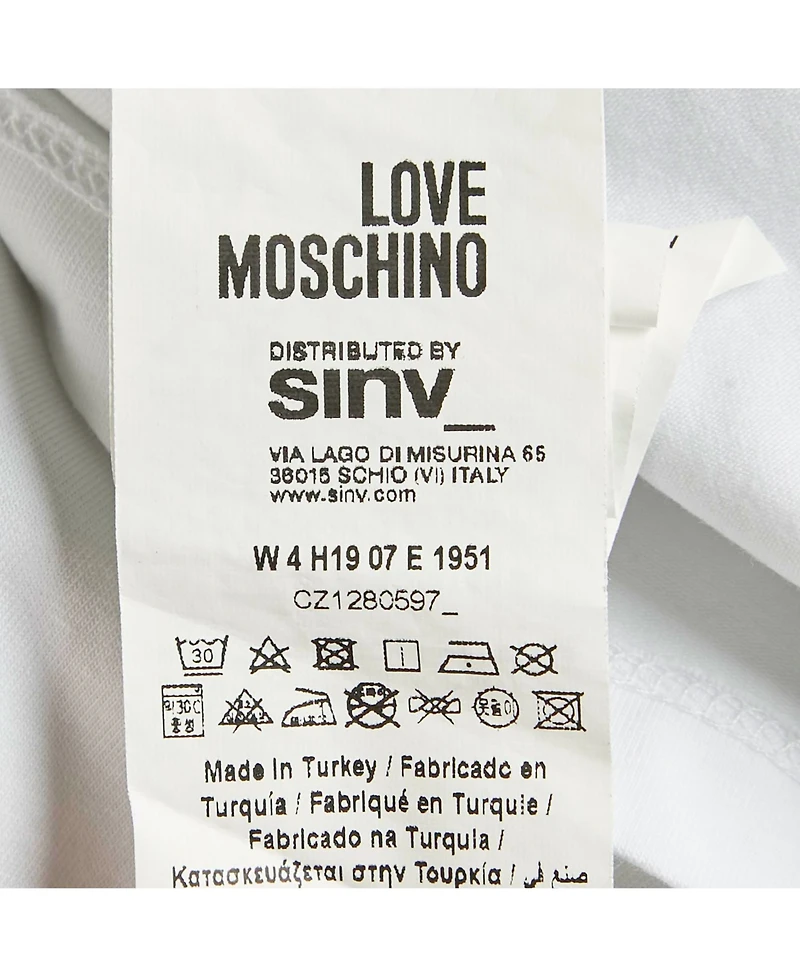 Pre-Owned Love Moschino Women's Glitter Logo Graphic T-Shirt