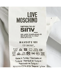 Pre-Owned Love Moschino Women's Glitter Logo Graphic T-Shirt