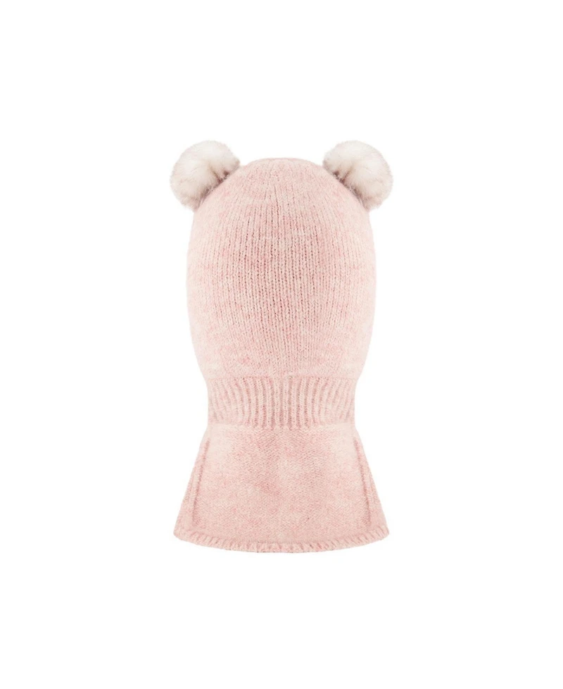 Deux par Deux Baby Girl (0-24 M)Knit Bear Balaclava Pale Dusty