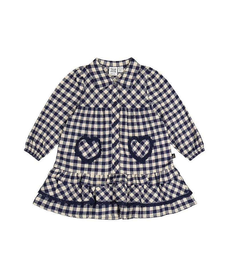 Deux par Deux Little and Big Girl (6-8)Shirt Dress with Frills