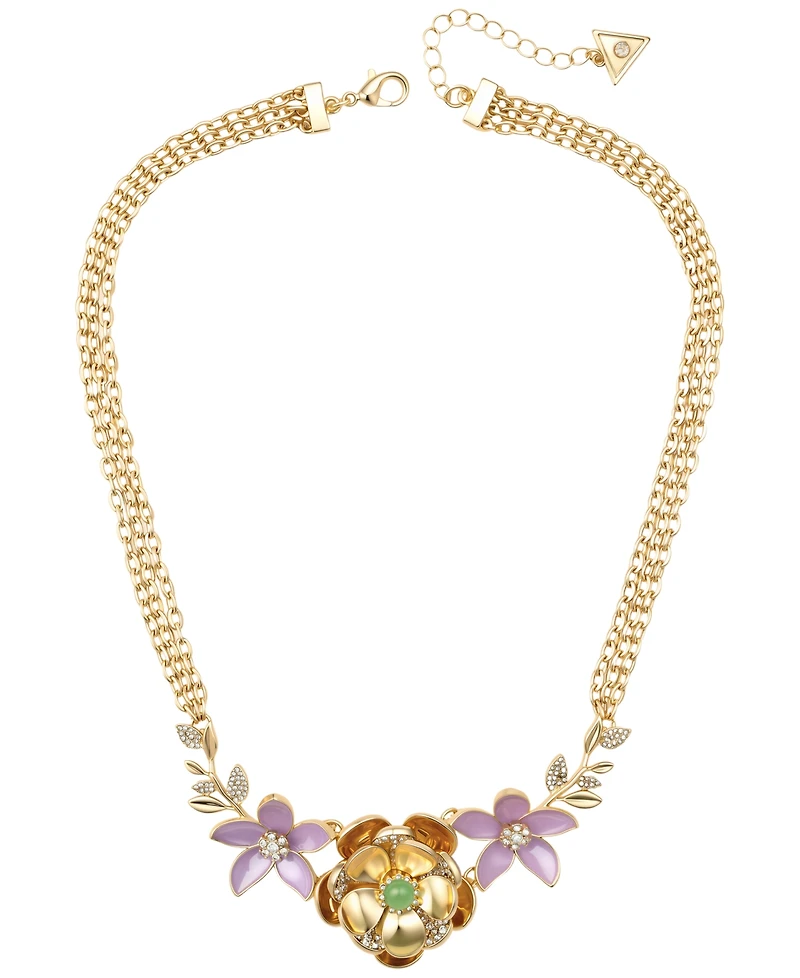 Guess Gold-Tone Multi-Color Stone Statement Necklace