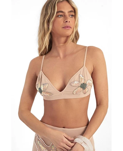 Nasty Gal Women's Flower Embellished Bralet