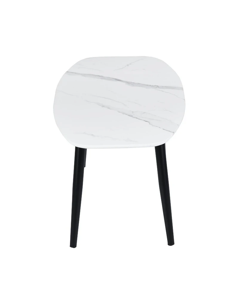 HomeRoots 43" Faux Marble And Steel Coffee Table