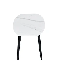 HomeRoots 43" Faux Marble And Steel Coffee Table