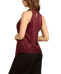 Bcx Juniors' Stretch Satin Halter Sleeveless Top
