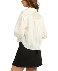 Bcx Juniors' Striped Collared Button-Up Shirt