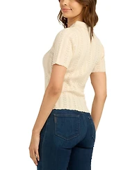 Bcx Women's Pull-On Polo Collar Sweater