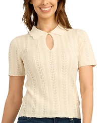 Bcx Women's Pull-On Polo Collar Sweater