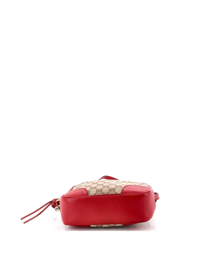 Pre-Owned Gucci Mini Bree Disco Crossbody Bag Gg Canvas with Leather