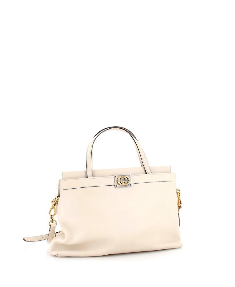 Pre-Owned Gucci Medium Linea Matisse Interlocking G Top Handle Tote Leather