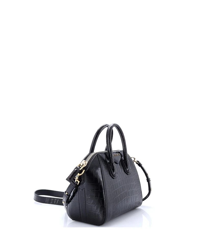 Pre-Owned Givenchy Mini Antigona Bag Embossed Leather