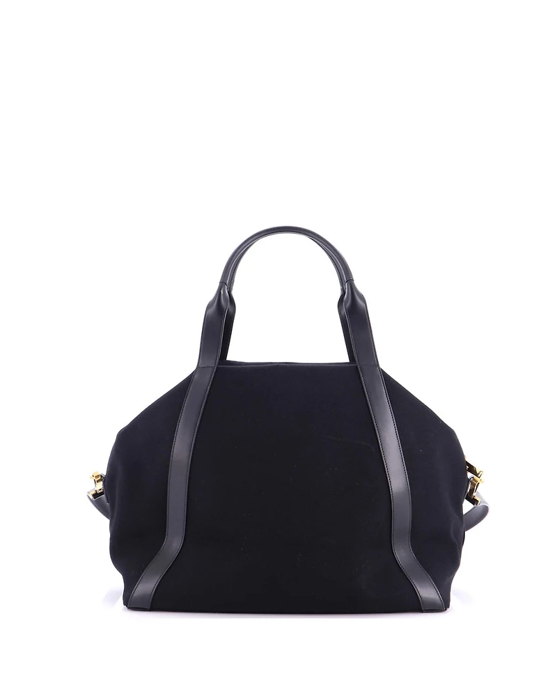 Pre-Owned Saint Laurent Rive Gauche Bowling Bag Embroidered Canvas