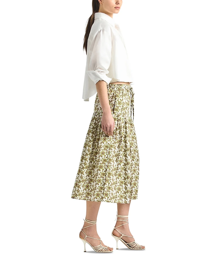 Derek Lam 10 Crosby Women's Beau Printed Cotton Drop Waist Skirt