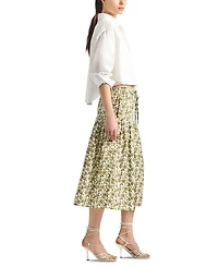 Derek Lam 10 Crosby Women's Beau Printed Cotton Drop Waist Skirt