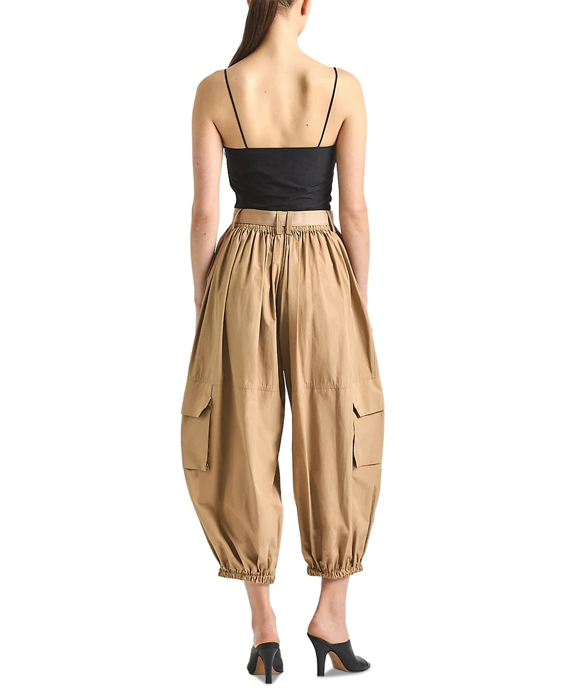 Derek Lam 10 Crosby Women's Tamsin Poplin Mid-Rise Balloon Cargo Pants