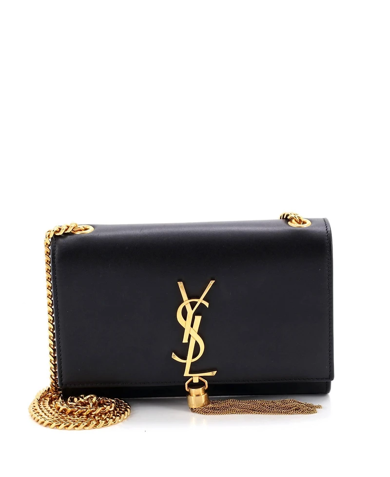 Pre-Owned Saint Laurent Small Classic Monogram Tassel Crossbody Bag Leather