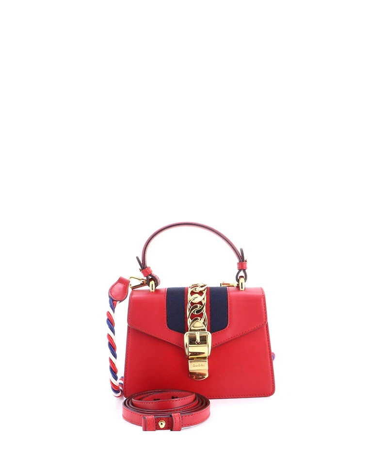 Pre-Owned Gucci Mini Sylvie Top Handle Bag Leather