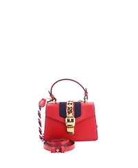 Pre-Owned Gucci Mini Sylvie Top Handle Bag Leather