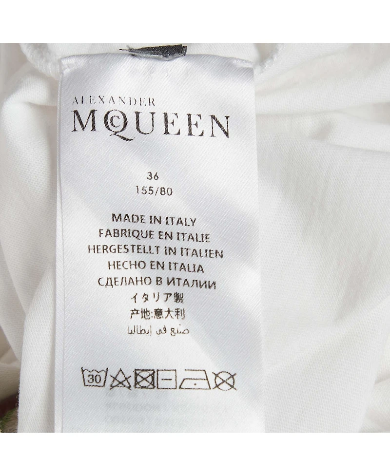 Pre-Owned Alexander Mcqueen Women's Embroidered Botanical Jersey T-Shirt