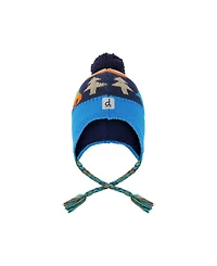 Deux par Deux Toddler Boy's (2-4) Winter Dinosaur Print Peruvian Knit Pompom Hat