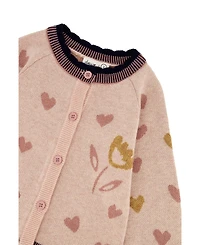 Deux par Baby Girls (12M-24M) Knitted Jacquard Cardigan Pale