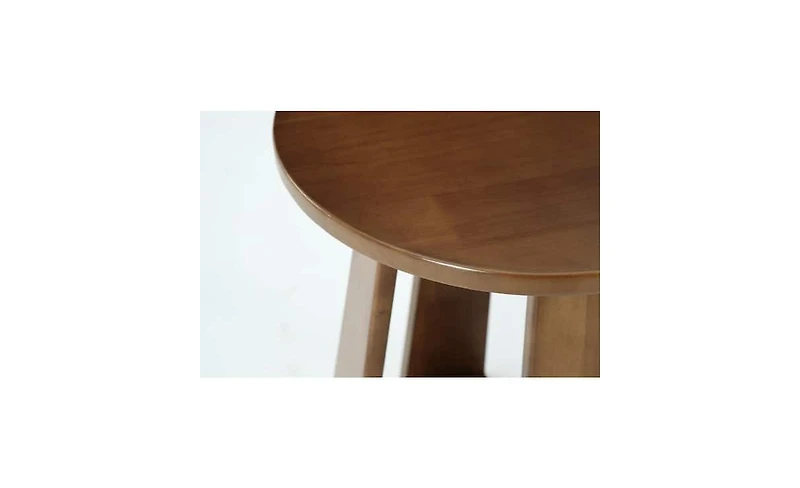 Tribesigns 19.7 in. Walnut Round End Table, Mdf Side Table with 4 Crossed Legs for Living Room, Bedroom